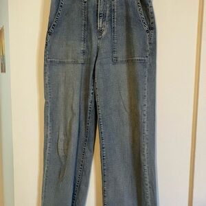 Gap Blue Denim Hi-Rise Wide-Leg Jeans